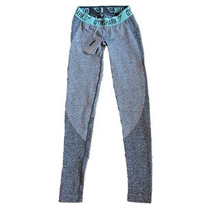 New with Tags - Gymshark Women's Flex Leggings V3 in Charcoal Marl/Teal - Small